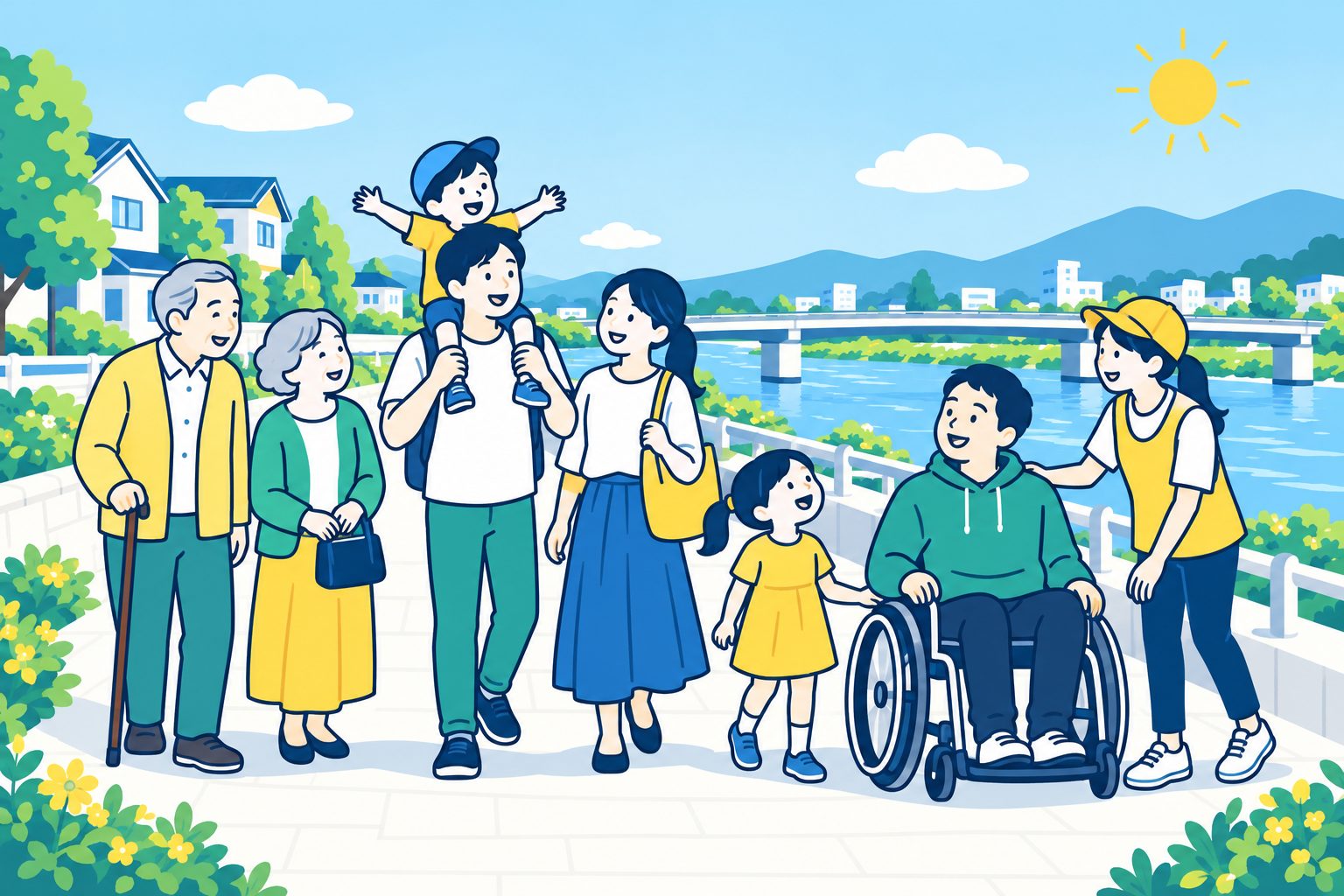 案Dのトップページ：フラットイラストで描いた多様な人々