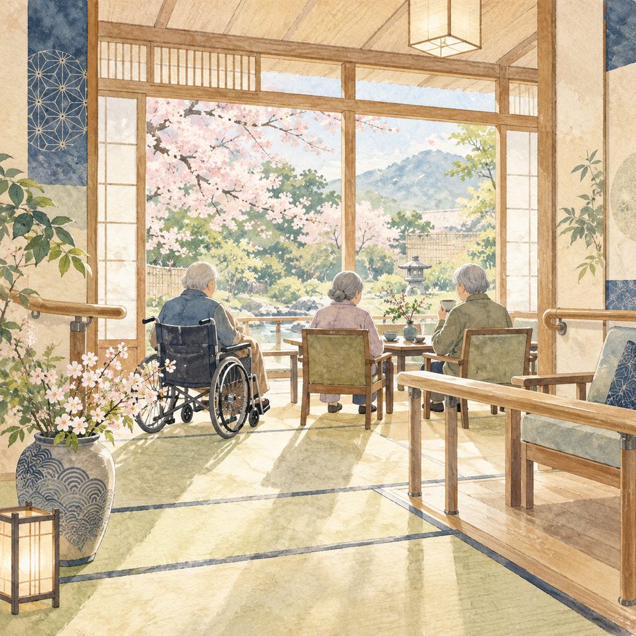 明るいデイサービスの和室