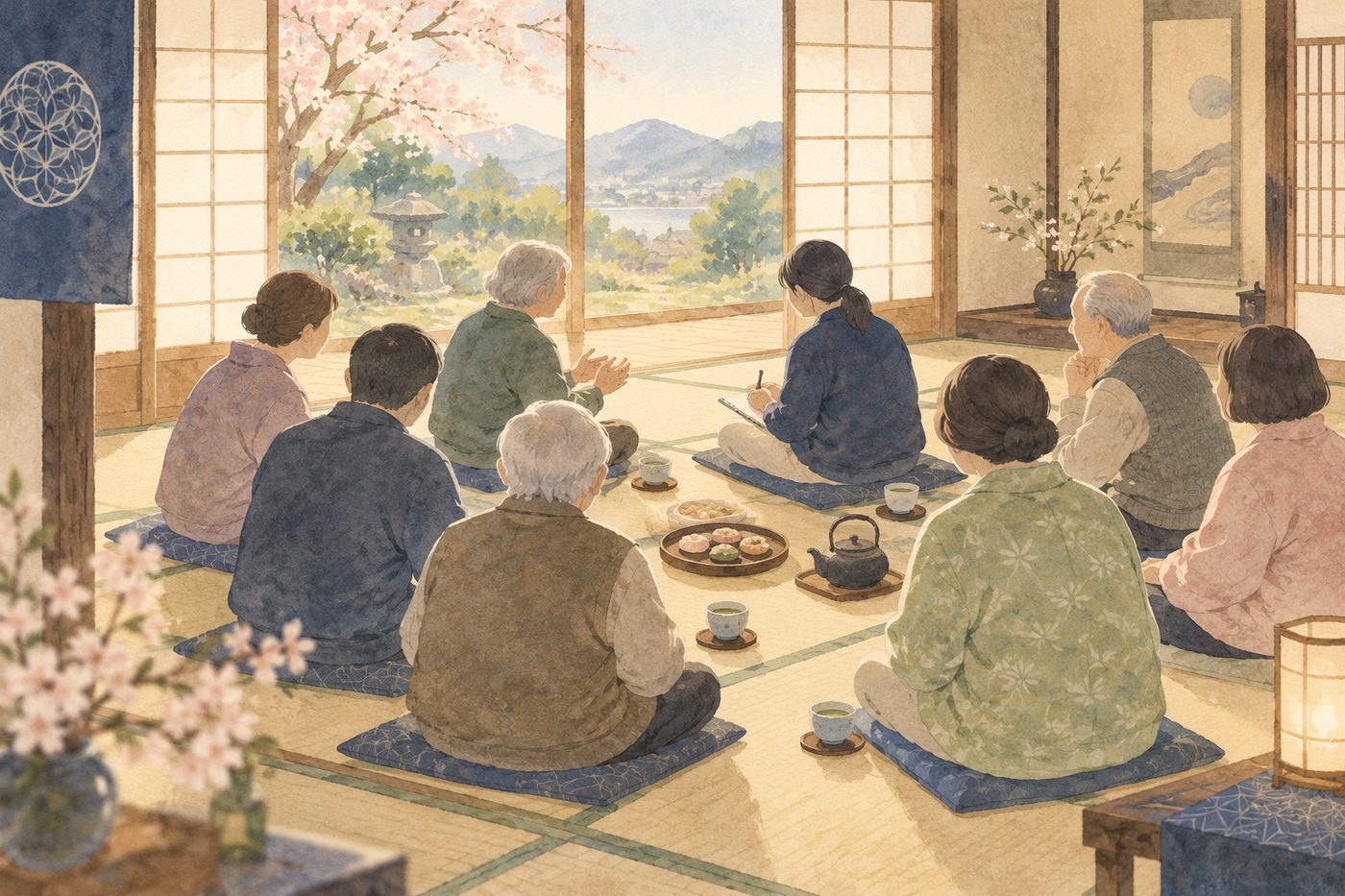 集会所で住民の話を聞く様子